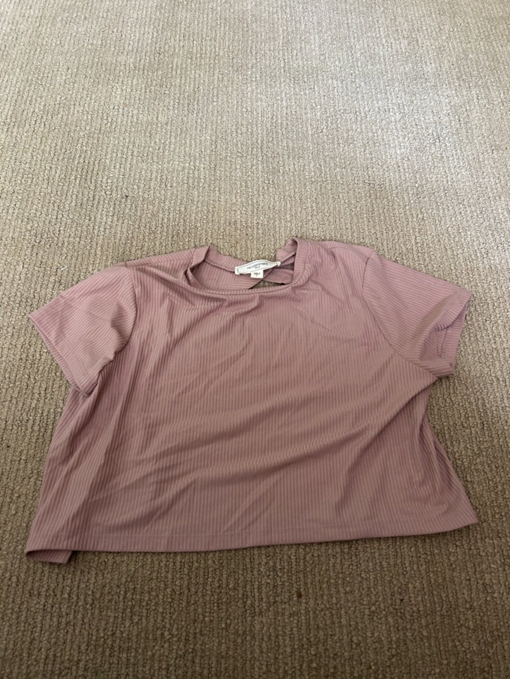 Ribbed Short Sleeve Tee in Mauve by Universal Thread